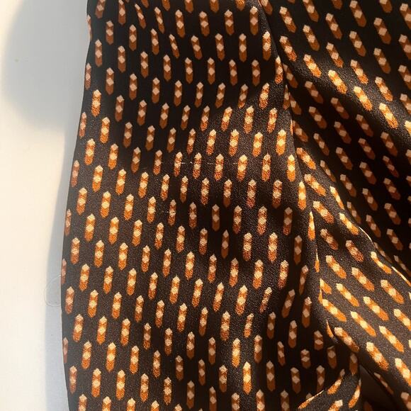 MNG Mango Geometric Print Single Button Satin Long Line Quarter Sleeve Blazer M - Picture 10 of 10